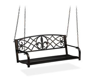Relaxdays Banco columpio de metal oro,negro