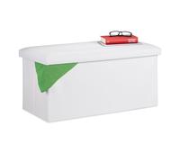 Relaxdays Banco con almacenamiento blanco