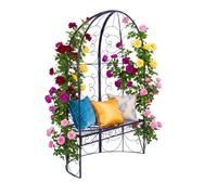 Relaxdays Banco con arco para rosas negro