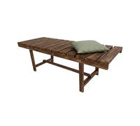 Relaxdays Banco de jardín, 2 plazas, terraza, balcón, sin Respaldo, Abeto Flameado, HBT: 35 x 110 x 38 cm, marrón