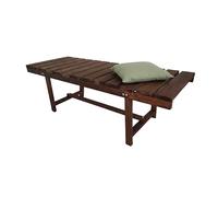 Relaxdays Banco de jardín de 2 plazas, sin Respaldo, Madera de Abeto, 110x38x35 cm, marrón