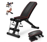 Relaxdays Banco de pesas plegable y ajustable, para gimnasio en casa