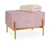 Relaxdays Banco de terciopelo beige,rosa