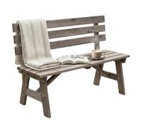 Relaxdays Banco jardín 2 plazas para terraza/balcón, con Respaldo, marrón | Madera de abeto, (Al x An x Fon) 80 x 116 x 56 cm, banco
