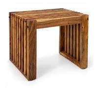 Relaxdays Banco, Madera de Acacia, Banco de Cocina, 43 x 45 x 33 cm | Cocina, recibidor, baño y dormitorio, diseño de listones, 150 kg