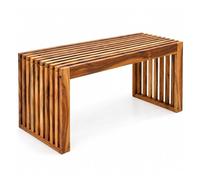 Relaxdays Banco, Madera de Acacia, Banco de Cocina, 43 x 90 x 33 cm | Cocina, recibidor, baño y dormitorio, diseño de listones, 250 kg
