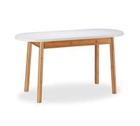 Relaxdays Banco Madera Multiusos con 4 Patas, Bambú y DM, Marrón y Blanco, 42 x 80 x 30 cm