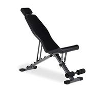 Relaxdays Banco Musculación Ajustable con Reposacabezas y Rodillos para Piernas, hasta 250 kg, Negro