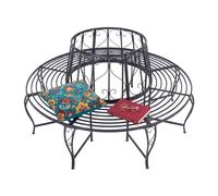 Relaxdays Banco para árbol, Ø160 cm negro