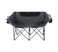 Relaxdays Banco plegable para 2 personas negro,gris