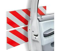 Relaxdays Bandas Protectoras Pared de Parking Set de 2, Autoadhesivas, 20x50 cm, Antiarañazos, Reflectantes, Rojo/Negro