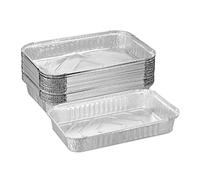 Relaxdays Bandeja Aluminio, Pack de 25, 31 x 21 cm, Envases Barbacoa Cuadrados, Recipiente Recogegotas BBQ, Plateado