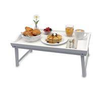 Relaxdays Bandeja de cama de bambú blanco