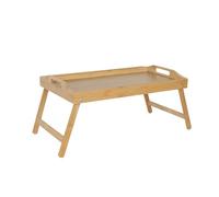 Relaxdays Bandeja de Cama Plegable, Soporte para Tablet y móvil, Desayuno en la Cama, bambú y MDF, 24x60x30 cm, Natural