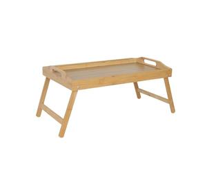 Relaxdays Bandeja de Cama Plegable, Soporte para Tablet y móvil, Desayuno en la Cama, bambú y MDF, 24x60x30 cm, Natural