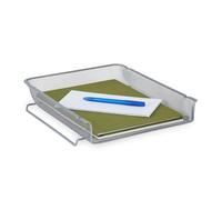 Relaxdays Bandeja documentos apilable en plateado plata