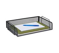 Relaxdays Bandeja Documentos Apilable, Organizador Folios, Malla, 8,5 x 36 x 25 cm, Cesto A4 Horizontal, Metal, Negro