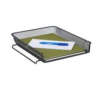 Relaxdays Bandeja Documentos Malla A4, Organizador Apilable, Vertical, 6,5 x 28,5 x 34 cm, Cesto Cartas, Metal, Negro