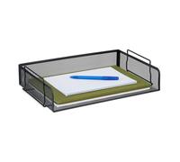 Relaxdays Dokumentenablage Metall stapelbar Bandeja Documentos Apilable, Organizador Folios, Malla, Cesto A4 Horizontal, Metal, Negro, Acero, 8,5 x 36 x 25 cm Aprox