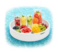 Relaxdays Bandeja Flotante 2 en 1 para Piscina, Blanco