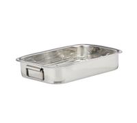 Relaxdays Bandeja horno de acero inoxidable plata