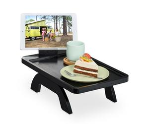 Relaxdays Bandeja negra para reposabrazos de sofá negro