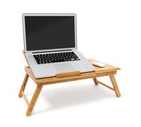 Relaxdays - Mesa Plegable para portatil, Bambú, Altura Ajustable, 30.5 x 72.5 x 35 cm, 2.1 Kg