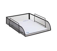 Relaxdays Bandeja para Documentos A4, Metal, Negro, 6.50 x 25.5 x 33 cm, Acero