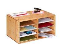 Relaxdays Bandeja portadocumentos de bambú marrón claro