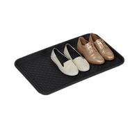Relaxdays Bandeja Zapatos Grande, Relieve, Anti Goteo, Zapatero, Boot Tray, Recibidor, PP, 1 Ud., 3 x 60 x 40 cm, Negro