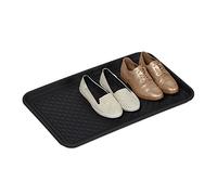 Relaxdays Bandeja Zapatos Grande, Relieve, Anti Goteo, Zapatero, Boot Tray, Recibidor, PP, 1 Ud., 3 x 60 x 40 cm, Negro