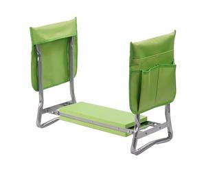 Relaxdays banqueta para Rodillas jardín Plegable Acolchada con Bolsillos 2en1 Asiento/Rodillas hasta 150 kg Verde Claro