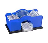 Relaxdays Barajador de Cartas Unisex para Adultos, 2 Barajas con manivela, barajador Manual para Cartas de hasta 91 mm de plástico