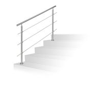 Relaxdays Barandilla escalera de acero inoxidable plata