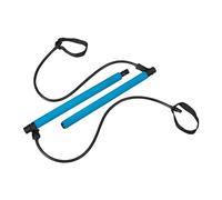Relaxdays Barra de Resistencia para Pilates y Fitness, con Bandas, Entrenamiento para Todo el Cuerpo, Gym en Casa, Azul, Hierro, 93 x 3 cm