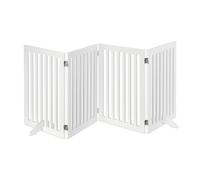 Relaxdays Barrera de Seguridad, Reja Ajustable para Perros y bebés, 1 Ud, 70x206,5 cm, MDF, Blanco, Tablero de Fibras