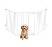 Relaxdays barrera de seguridad 3 piezas con puerta 74 x 85-180 cm blanca