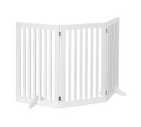 relaxdays Barrera de Seguridad para Perros y niños, Ajustable, Reja Protectora, 91,5x154 cm, Blanco, Tablero de Fibras