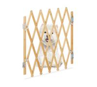 Relaxdays Barrera Seguridad Perro, Valla Escaleras Plegable hasta 96cm, 48,5-60cm Alto, Reja Protección Bambú, Natural