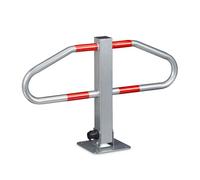 Relaxdays Barrera parking con cierre horizontal rojo,negro,plata