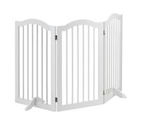 Relaxdays Barrera Seguridad Perros, 3 Paneles, Alto 92 cm, Valla Protección Mascotas, Plegable, 92x154 cm, Blanca