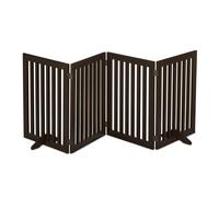 Relaxdays Barrera Seguridad Niños, Valla Protectora Plegable, 70 x 206 cm, Cerca Perros y Mascotas, con Patas, Marrón