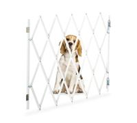 Relaxdays Barrera seguridad perros plegable blanca blanco