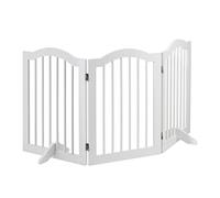 Relaxdays Barrera Seguridad Perros, Plegable, con Patas, Valla Protección Mascotas, Redondeada, 70x154x30cm, Blanco