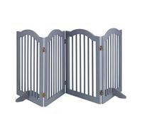 Relaxdays Barrera Seguridad Perros, Valla Mascotas, Sin Taladrar, 4 Paneles, 70x205,5 cm, con Patas, Plegable, Gris