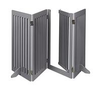 Relaxdays Barrera Seguridad Perros, Valla Protectora, Puerta, 92x206cm, Plegable, Cerca Protección Mascotas, Gris