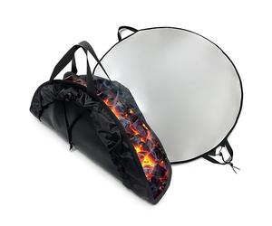 Relaxdays Base ignífuga Redonda para Barbacoa y brasero, Ø 60 cm, Suelo, 5 Capas, Negro y Plateado