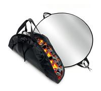 Relaxdays Base ignífuga Redonda para Barbacoa y brasero, Ø100 cm, 5 Capas, Negro y Plateado