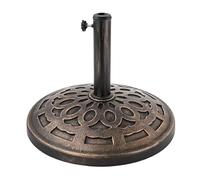 Relaxdays Base para sombrilla Vintage, 34-48 mm, Ø 49 cm, Negro/Bronce, 33 x 49 x 49 cm