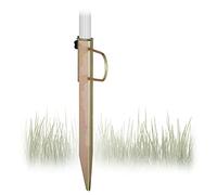Relaxdays Base Sombrilla, Estaca Parasol, Clavafácil, para Palos de hasta 32 mm, Acero Galvanizado, 43 cm Alto, Bronce